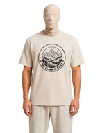 The Climb Is Quiet Mountain T-Shirt — Minimalist Badge