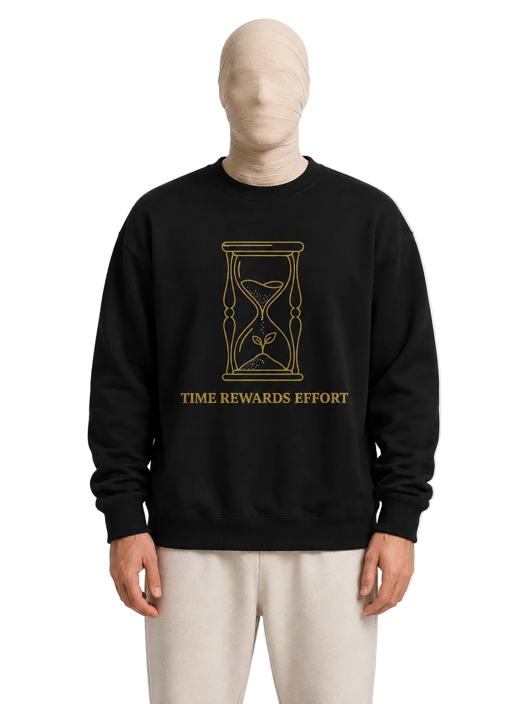 Time Rewards Effort Sweatshirt — Gold Hourglass