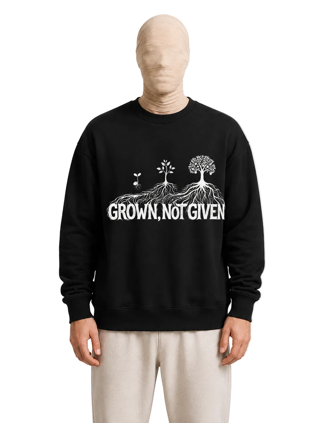 Grown Not Given Sweatshirt — Roots Illustration