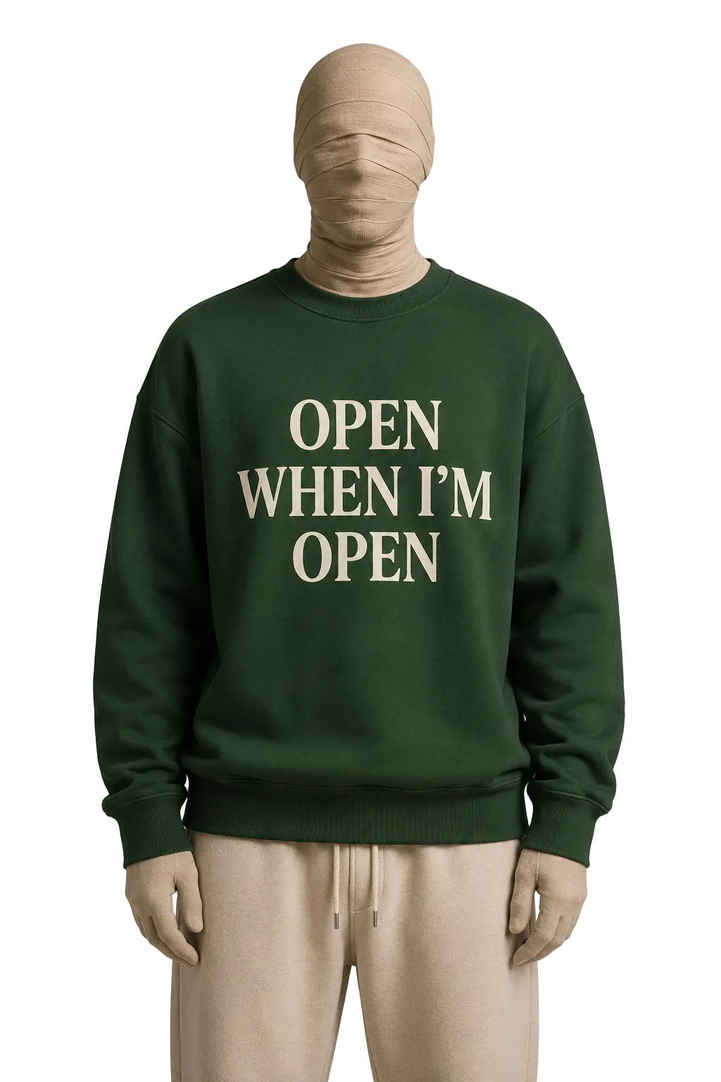 Open When I'm Open Sweatshirt — Minimalist Statement