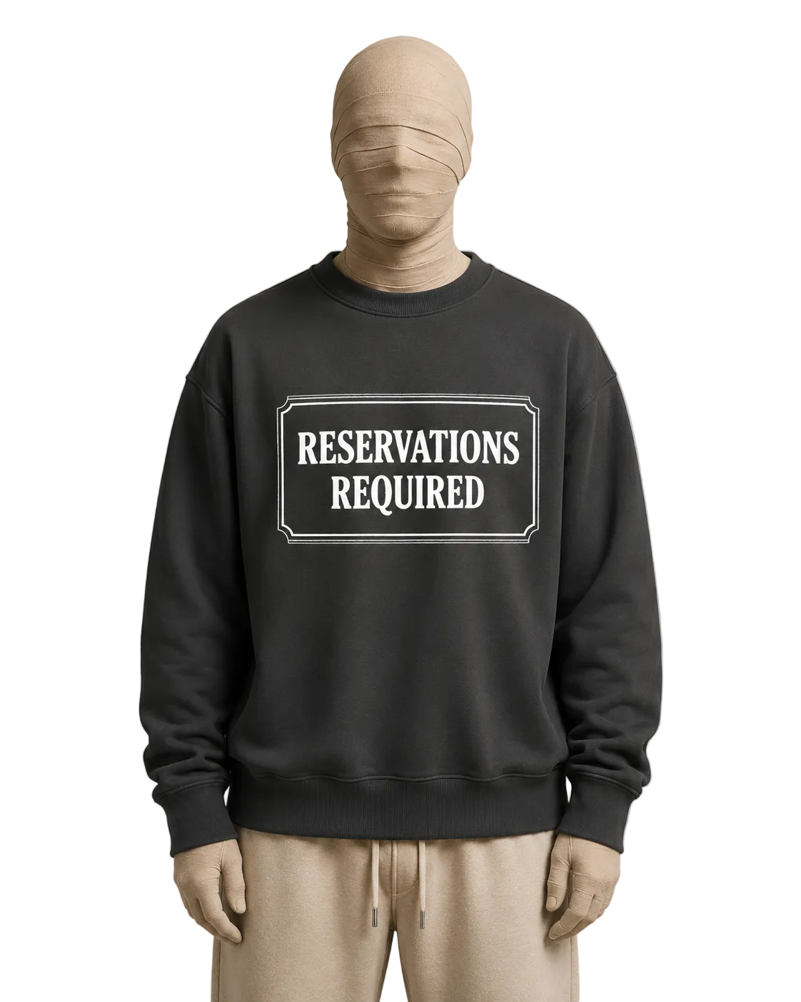 Reservations Required Sweatshirt — White Print