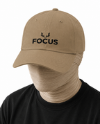 Focus Embroidered Dad Hat — Black Antler Logo