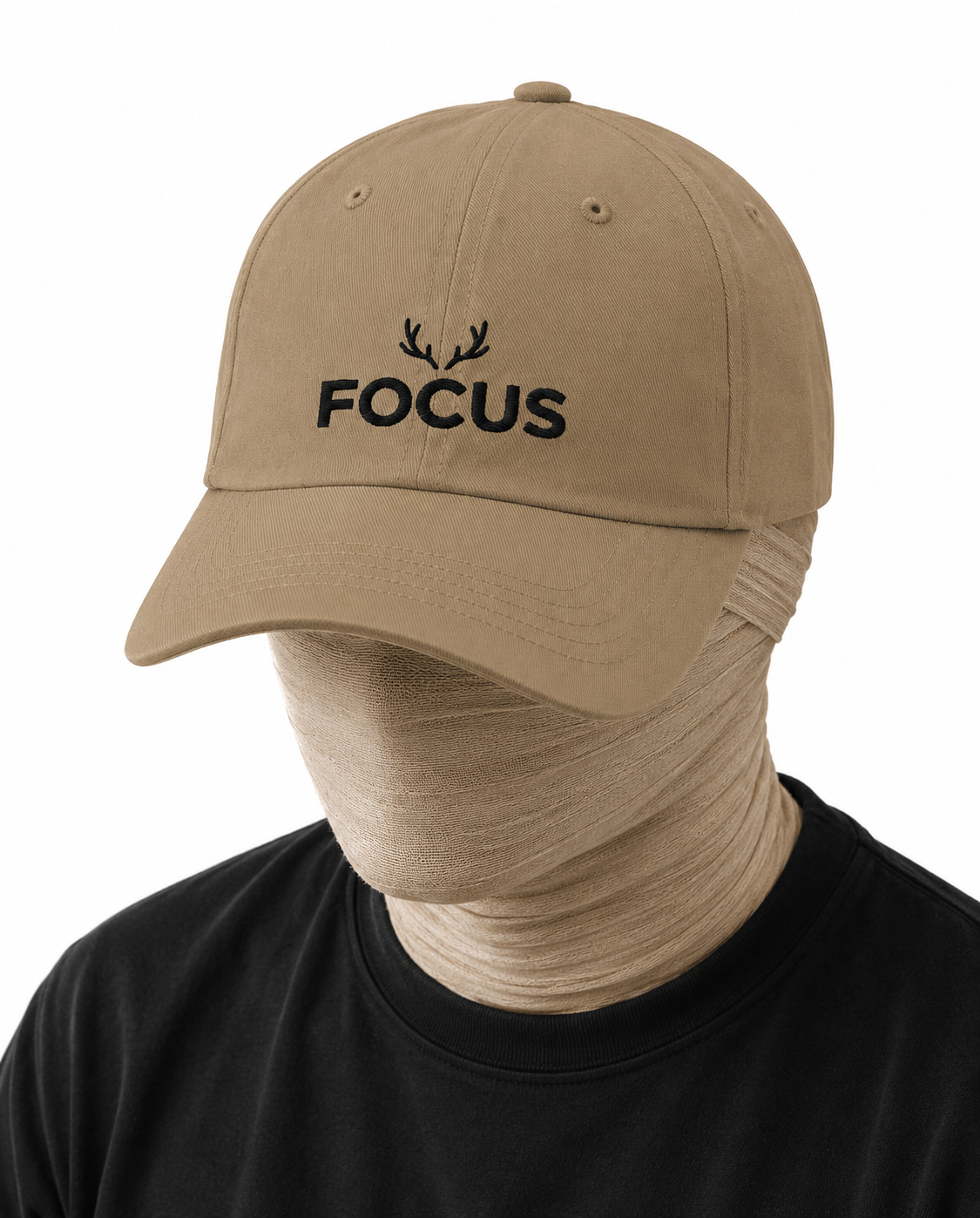 Focus Embroidered Dad Hat — Black Antler Logo