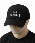 Focus Embroidered Dad Hat — White Antler Logo
