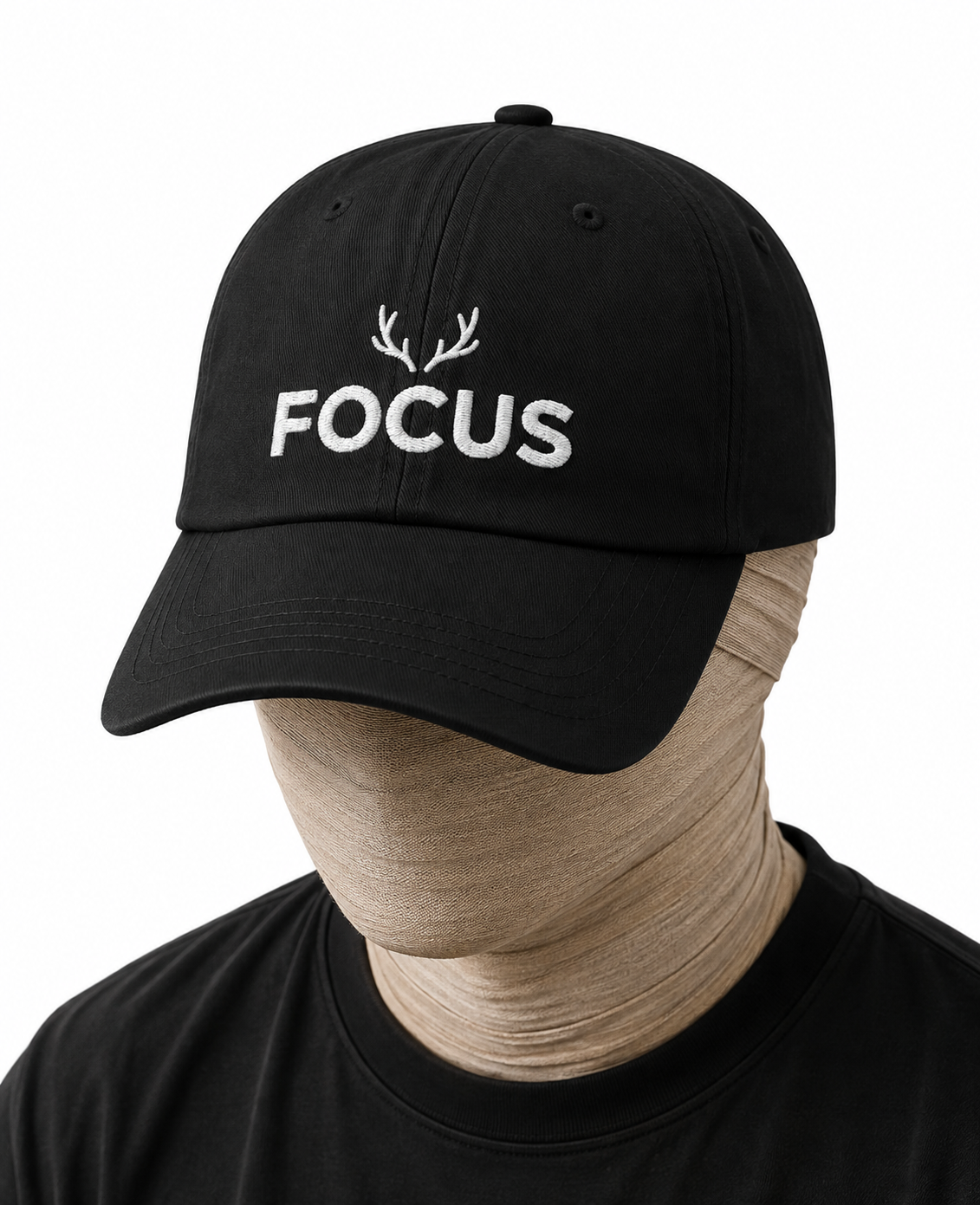 Focus Embroidered Dad Hat — White Antler Logo