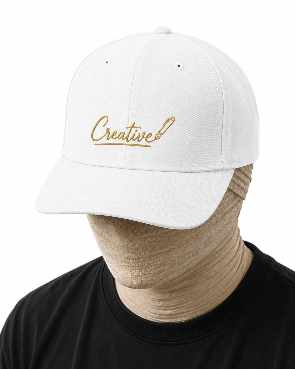 Creative Embroidered Snapback Cap — Gold Script