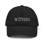 Distressed dad hat with tonal embroidery — vintage washed, Merlin Fashion
