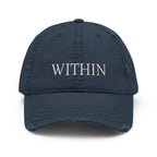Distressed dad hat with tonal embroidery — vintage washed, Merlin Fashion