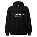 Moon phases hoodie — celestial lunar cycle print, Merlin Fashion