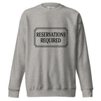 Aesthetic statement crewneck — Reservations Required, Merlin Fashion