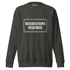 Statement sweatshirt — Reservations Required white print, Merlin Fashion