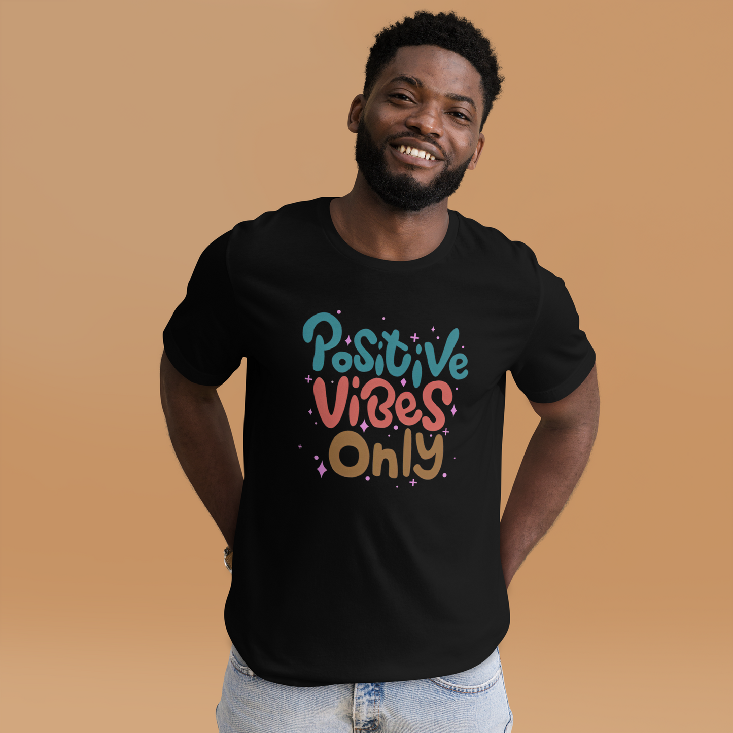 Merlin Unisex positive vibes t-shirt.