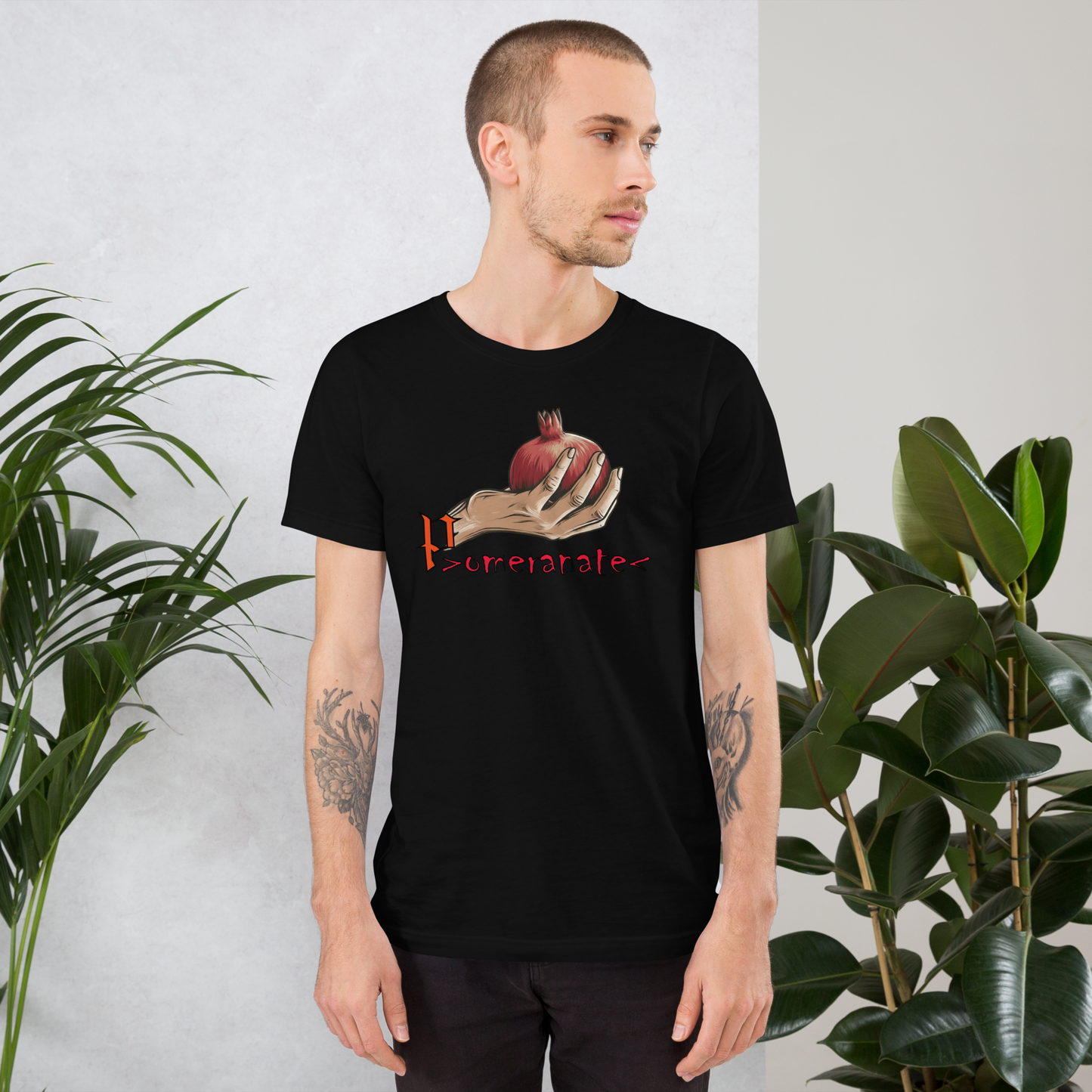 Merlin Unisex Pomegranate t-shirt.