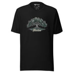 Tree of Life oak t-shirt — botanical nature print, navy, Merlin Fashion