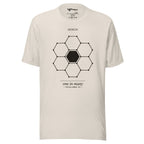 Honeycomb geometric t-shirt — One in Many, soft cream, Merlin Fashion