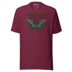 Moth dark academia t-shirt — cottagecore botanical, black, Merlin Fashion