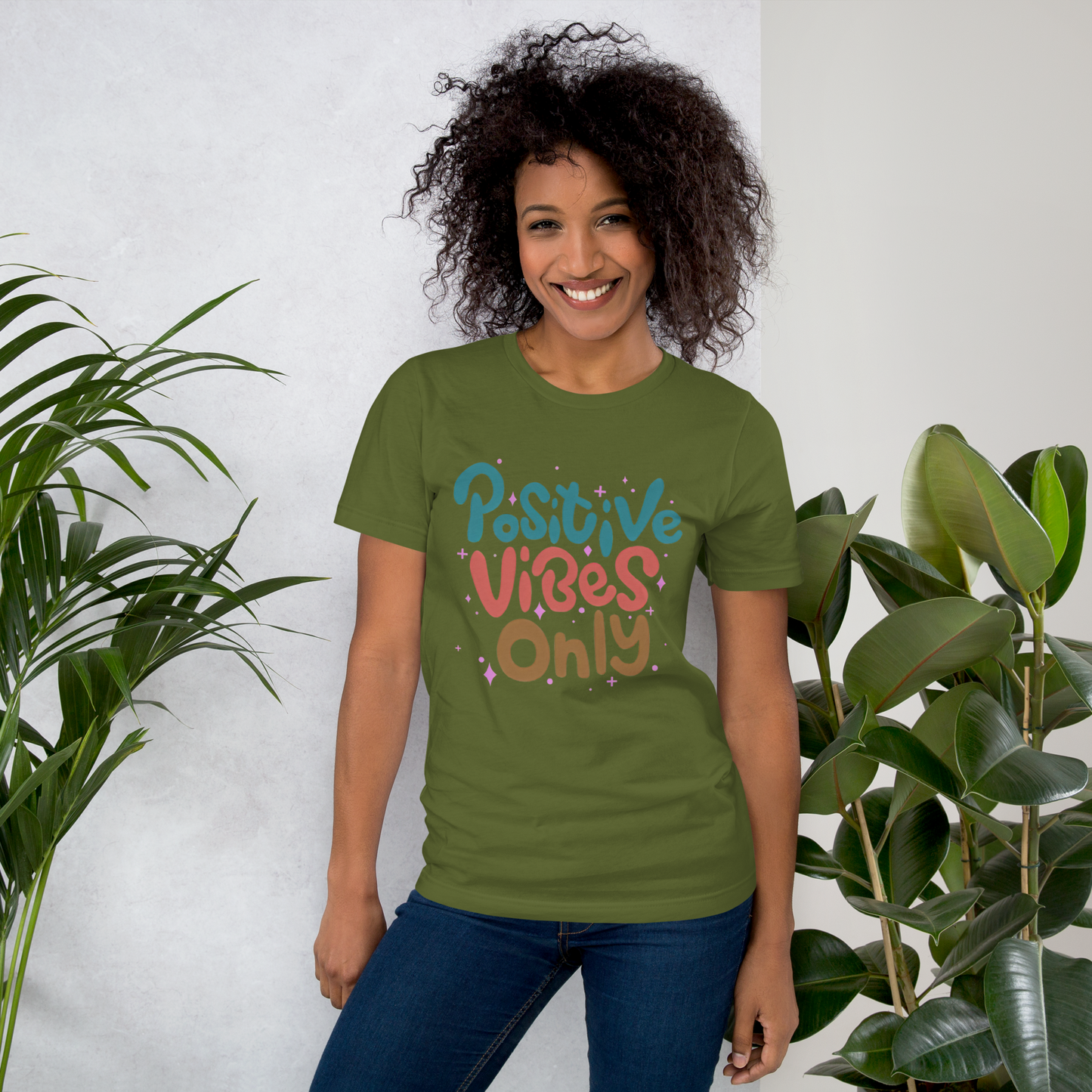 Merlin Unisex positive vibes t-shirt.