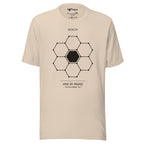 Honeycomb geometric t-shirt — One in Many, soft cream, Merlin Fashion