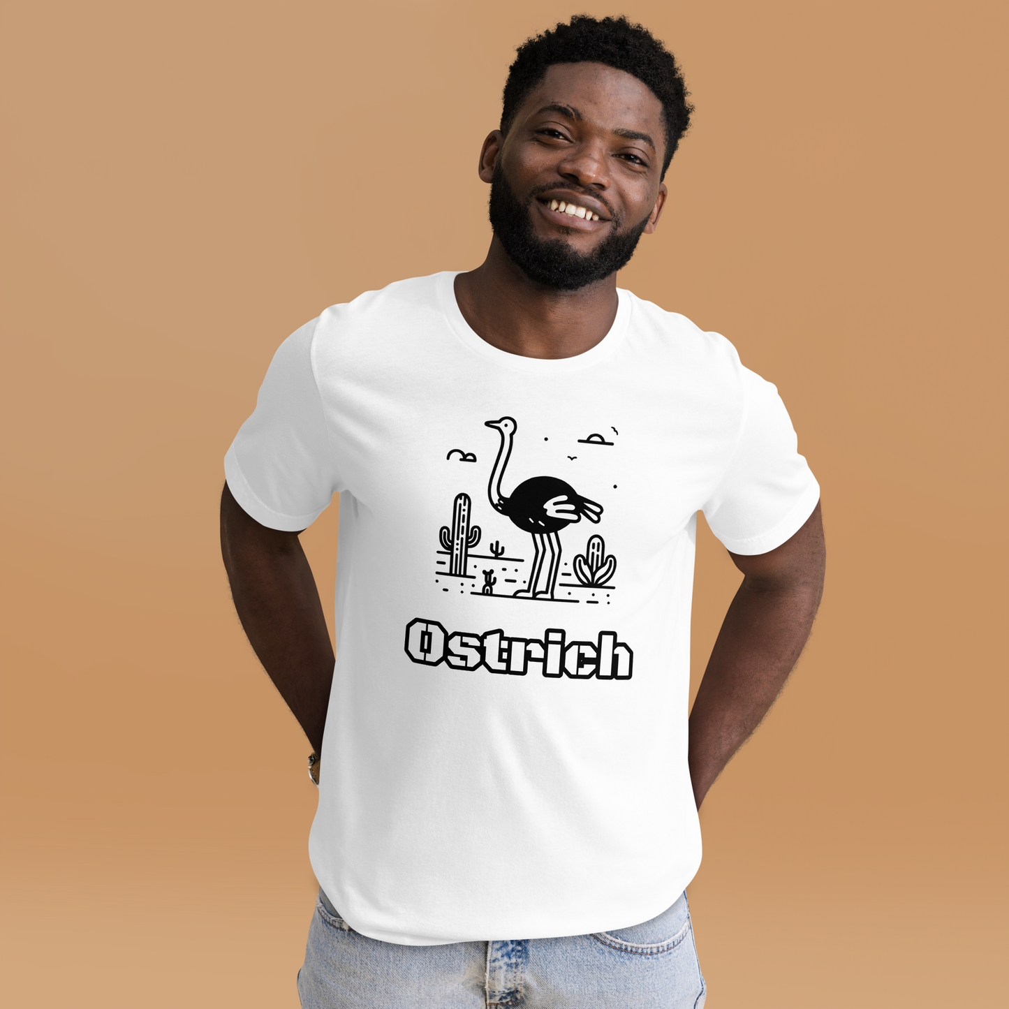 Merlin Unisex ostrich t-shirt .