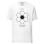Honeycomb geometric t-shirt — One in Many, soft cream, Merlin Fashion